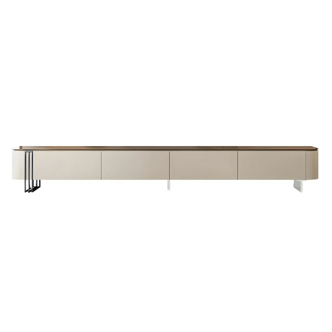 Mobile porta TV lungo 71" in legno bianco moderno con 4 cassetti contenitore