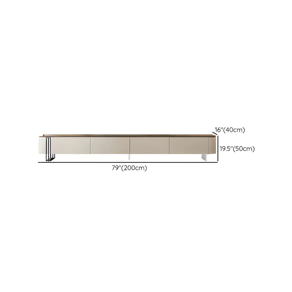 Mobile porta TV lungo 71" in legno bianco moderno con 4 cassetti contenitore