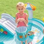 Piscine gonflable pour enfants Intex Gator, 2 m x 1,7 m x 10 cm, centre de jeu aquatique extérieur avec toboggan, pour les tout-petits de 2 ans et plus (lot de 3)