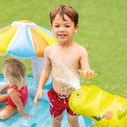 Piscine gonflable pour enfants Intex Gator, 2 m x 1,7 m x 10 cm, centre de jeu aquatique extérieur avec toboggan, pour les tout-petits de 2 ans et plus (lot de 3)