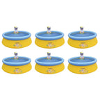 JLeisure Sun Club 5 Foot 2 Person Outdoor Above Ground Blow Up Inflatable Kiddie Swimming Pool with 3D Sea Otter Spray, 6 Pack, Yellow/Blue