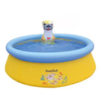 JLeisure Sun Club Piscine gonflable d'extérieur pour 2 personnes de 1,5 m avec pulvérisateur de loutre de mer 3D, lot de 6, jaune/bleu