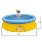 JLeisure Sun Club Piscine gonflable d'extérieur pour 2 personnes de 1,5 m avec pulvérisateur de loutre de mer 3D, lot de 6, jaune/bleu