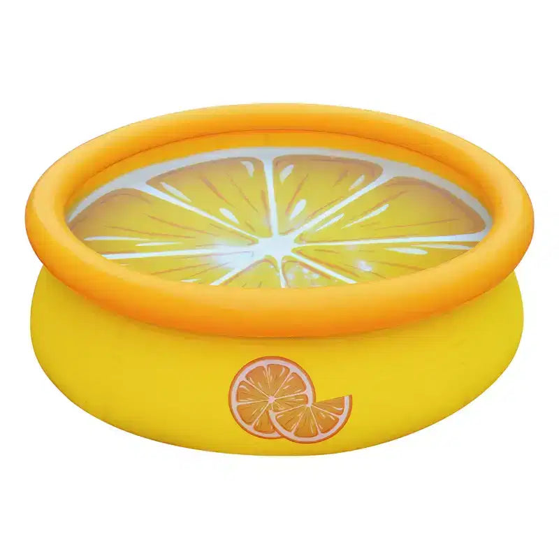 JLeisure Sun Club Piscine gonflable ronde 3D orange de 1,5 m de diamètre, facile à installer, hors sol, pour enfants, avec bouchon de vidange intégré, lot de 6, orange