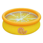 JLeisure Sun Club Piscine gonflable ronde 3D orange de 1,5 m de diamètre, facile à installer, hors sol, pour enfants, avec bouchon de vidange intégré, lot de 6, orange