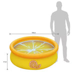JLeisure Sun Club Piscine gonflable ronde 3D orange de 1,5 m de diamètre, facile à installer, hors sol, pour enfants, avec bouchon de vidange intégré, lot de 6, orange