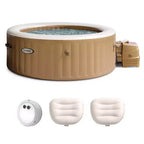 Intex PureSpa 4 Person Inflatable Spa, Multicolor Light, and Headrest (2 Pack)