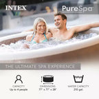 Spa gonflable Intex PureSpa 4 personnes, lumière multicolore et appui-tête (lot de 2)