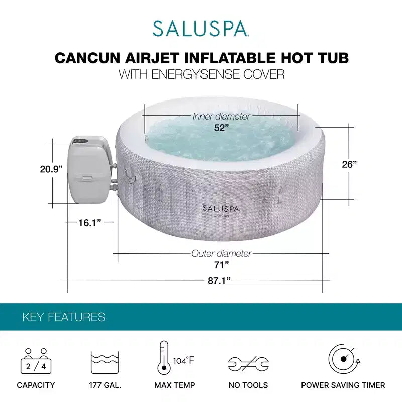 Spa gonflable Bestway SaluSpa Cancun AirJet avec 120 jets apaisants