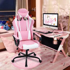 FDW Chaise de Bureau Chaise Gaming Chaise de Bureau Fauteuil de Direction avec Support Lombaire Tabouret Réglable Chaise d'Ordinateur Pivotante à Roulettes
