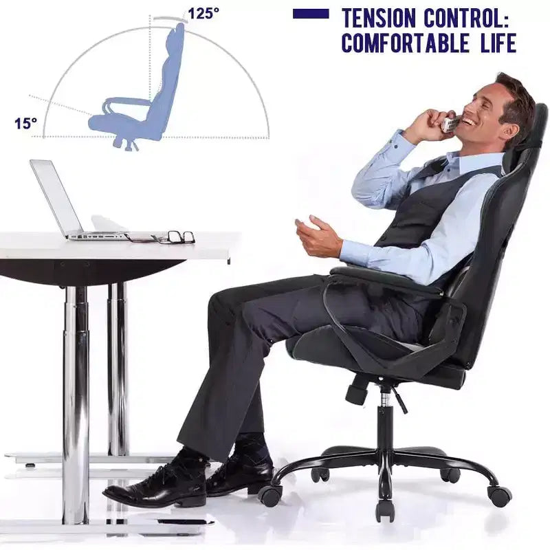 FDW Chaise de Bureau Chaise Gaming Chaise de Bureau Fauteuil de Direction avec Support Lombaire Tabouret Réglable Chaise d'Ordinateur Pivotante à Roulettes