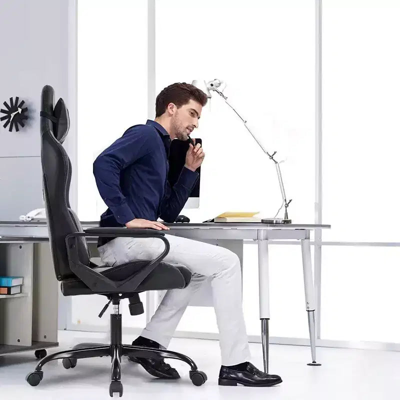 FDW Chaise de Bureau Chaise Gaming Chaise de Bureau Fauteuil de Direction avec Support Lombaire Tabouret Réglable Chaise d'Ordinateur Pivotante à Roulettes