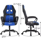 Sedia da gaming FDW, sedia da ufficio, sedia ergonomica da scrivania, sedia da computer in pelle PU con massaggio, supporto lombare, poggiatesta e braccioli