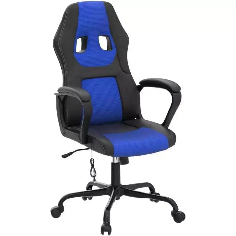Sedia da gaming FDW, sedia da ufficio, sedia ergonomica da scrivania, sedia da computer in pelle PU con massaggio, supporto lombare, poggiatesta e braccioli