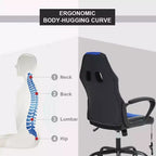 Sedia da gaming FDW, sedia da ufficio, sedia ergonomica da scrivania, sedia da computer in pelle PU con massaggio, supporto lombare, poggiatesta e braccioli