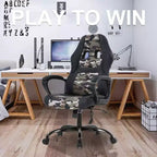Sedia da gaming FDW, sedia da ufficio, sedia ergonomica da scrivania, sedia da computer in pelle PU con massaggio, supporto lombare, poggiatesta e braccioli