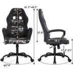 Sedia da gaming FDW, sedia da ufficio, sedia ergonomica da scrivania, sedia da computer in pelle PU con massaggio, supporto lombare, poggiatesta e braccioli