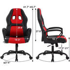 Sedia da gaming FDW, sedia da ufficio, sedia ergonomica da scrivania, sedia da computer in pelle PU con massaggio, supporto lombare, poggiatesta e braccioli