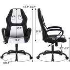 Sedia da gaming FDW, sedia da ufficio, sedia ergonomica da scrivania, sedia da computer in pelle PU con massaggio, supporto lombare, poggiatesta e braccioli
