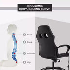 Sedia da gaming FDW, sedia da ufficio, sedia ergonomica da scrivania, sedia da computer in pelle PU con massaggio, supporto lombare, poggiatesta e braccioli