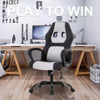 Sedia da gaming FDW, sedia da ufficio, sedia ergonomica da scrivania, sedia da computer in pelle PU con massaggio, supporto lombare, poggiatesta e braccioli