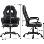 Sedia da gaming FDW, sedia da ufficio, sedia ergonomica da scrivania, sedia da computer in pelle PU con massaggio, supporto lombare, poggiatesta e braccioli