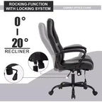 Sedia da gaming FDW, sedia da ufficio, sedia ergonomica da scrivania, sedia da computer in pelle PU con massaggio, supporto lombare, poggiatesta e braccioli