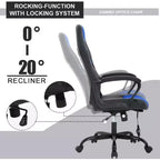 Sedia da gaming FDW, sedia da ufficio, sedia ergonomica da scrivania, sedia da computer in pelle PU con massaggio, supporto lombare, poggiatesta e braccioli