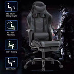 FDW Sedia da Gaming Sedia da Scrivania Sedia da Ufficio Direzionale Schienale Alto in Pelle Sintetica Sedia da Computer da Corsa con Supporto Lombare Poggiapiedi
