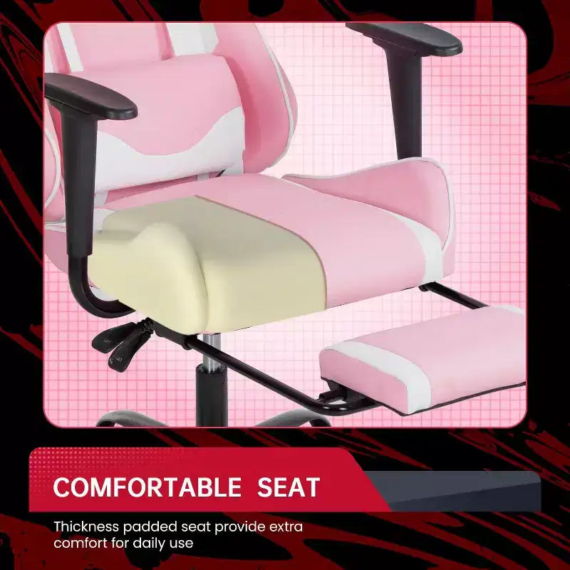 FDW Sedia da Gaming Sedia da Scrivania Sedia da Ufficio Direzionale Schienale Alto in Pelle Sintetica Sedia da Computer da Corsa con Supporto Lombare Poggiapiedi