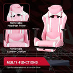FDW Sedia da Gaming Sedia da Scrivania Sedia da Ufficio Direzionale Schienale Alto in Pelle Sintetica Sedia da Computer da Corsa con Supporto Lombare Poggiapiedi