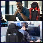 FDW Sedia da Gaming Sedia da Scrivania Sedia da Ufficio Direzionale Schienale Alto in Pelle Sintetica Sedia da Computer da Corsa con Supporto Lombare Poggiapiedi