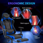 FDW Racing Gaming Chair Sedie da gioco con scrivania per computer Poggiatesta in pelle PU Supporto lombare e sedile girevole a 360°