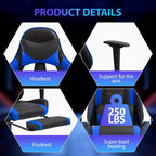 FDW Racing Gaming Chair Sedie da gioco con scrivania per computer Poggiatesta in pelle PU Supporto lombare e sedile girevole a 360°