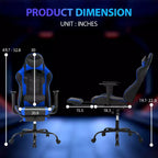 FDW Racing Gaming Chair Sedie da gioco con scrivania per computer Poggiatesta in pelle PU Supporto lombare e sedile girevole a 360°