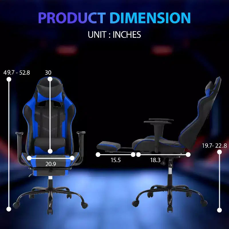 FDW Racing Gaming Chair Sedie da gioco con scrivania per computer Poggiatesta in pelle PU Supporto lombare e sedile girevole a 360°