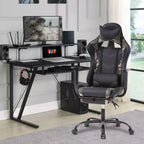 FDW Racing Gaming Chair Sedie da gioco con scrivania per computer Poggiatesta in pelle PU Supporto lombare e sedile girevole a 360°