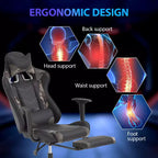 FDW Racing Gaming Chair Sedie da gioco con scrivania per computer Poggiatesta in pelle PU Supporto lombare e sedile girevole a 360°