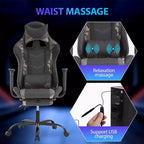FDW Racing Gaming Chair Sedie da gioco con scrivania per computer Poggiatesta in pelle PU Supporto lombare e sedile girevole a 360°