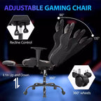 FDW Racing Gaming Chair Sedie da gioco con scrivania per computer Poggiatesta in pelle PU Supporto lombare e sedile girevole a 360°