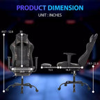 FDW Racing Gaming Chair Sedie da gioco con scrivania per computer Poggiatesta in pelle PU Supporto lombare e sedile girevole a 360°
