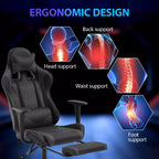 FDW Racing Gaming Chair Sedie da gioco con scrivania per computer Poggiatesta in pelle PU Supporto lombare e sedile girevole a 360°