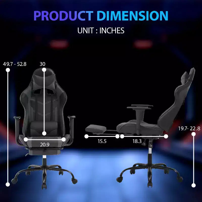 FDW Racing Gaming Chair Sedie da gioco con scrivania per computer Poggiatesta in pelle PU Supporto lombare e sedile girevole a 360°