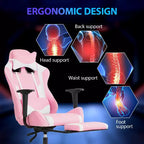 FDW Racing Gaming Chair Sedie da gioco con scrivania per computer Poggiatesta in pelle PU Supporto lombare e sedile girevole a 360°