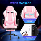 FDW Racing Gaming Chair Sedie da gioco con scrivania per computer Poggiatesta in pelle PU Supporto lombare e sedile girevole a 360°