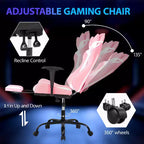 FDW Racing Gaming Chair Sedie da gioco con scrivania per computer Poggiatesta in pelle PU Supporto lombare e sedile girevole a 360°