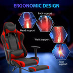FDW Racing Gaming Chair Sedie da gioco con scrivania per computer Poggiatesta in pelle PU Supporto lombare e sedile girevole a 360°