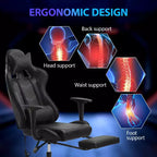 FDW Racing Gaming Chair Sedie da gioco con scrivania per computer Poggiatesta in pelle PU Supporto lombare e sedile girevole a 360°