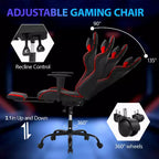 FDW Racing Gaming Chair Sedie da gioco con scrivania per computer Poggiatesta in pelle PU Supporto lombare e sedile girevole a 360°