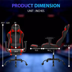 FDW Racing Gaming Chair Sedie da gioco con scrivania per computer Poggiatesta in pelle PU Supporto lombare e sedile girevole a 360°